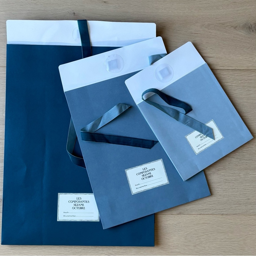 *NEW Sezane Trio Gift Bags - Varying Blues